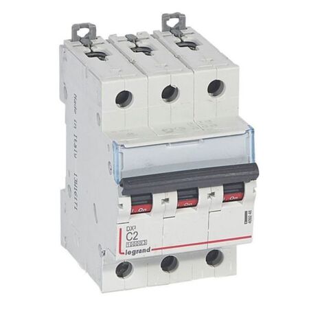 MCB DX3 10000A 3 pole 2A curve C