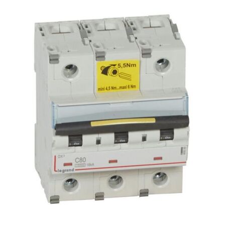 MCB DX3 10000A 3 pole 80A curve C
