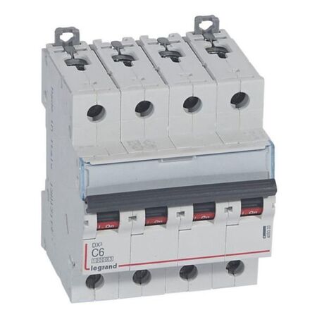 MCB DX3 10000A 4 pole 6A curve C