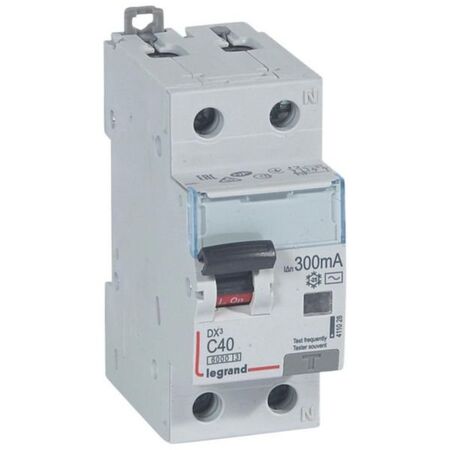 RCBO - DX³ 6000 -10 kA -1P+N-230 V~ -40 A -300 mA -AC type -N right hand