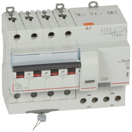 RCBO DX3 6000A 4 pole 40A curve C type AC 30mA