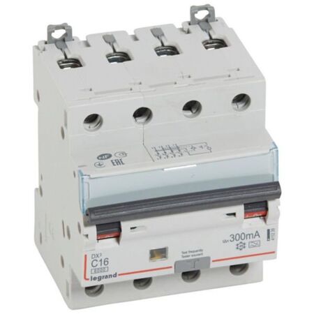 RCBO DX³ 6000A 4 poles 16A curve C type A 300mA