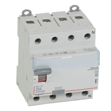 RCD DX³-ID - 4P 400 V~ neutral right hand side - 25 A - 30 mA - A type