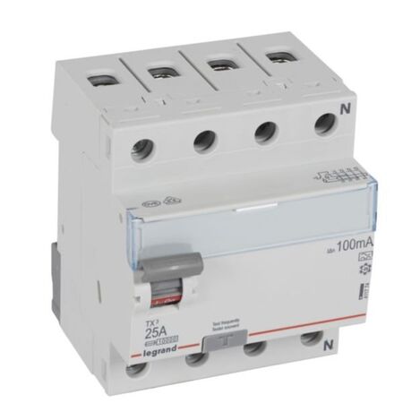 RCCB TX³ - 4P 400 V~ - 100 mA - 25 A - A type