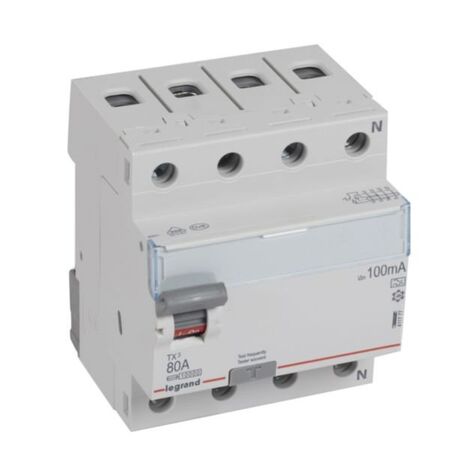 RCCB TX³ - 4P 400 V~ - 100 mA - 80 A - A type