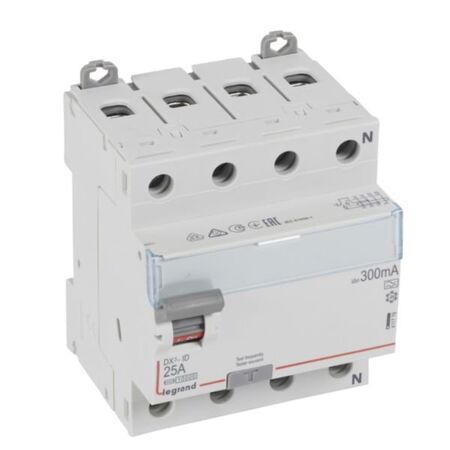 RCD DX³-ID - 4P 400 V~ neutral right hand side - 25 A - 300 mA - A type