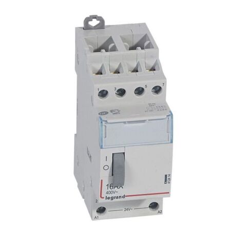 Standard pulse operated latching relay CX³ four pole - 16A - 250V~ - 4NO contact - control coil voltage 24V~ - 2 modules