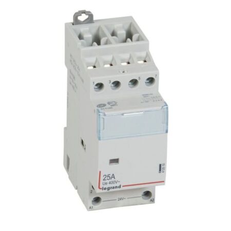 Contactor CX³ wihout handle 4 pole - 25A - 400V~ -  4NO contacts with 24V~ coil - 2 modules