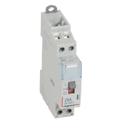 Contactor CX³   with front face handle 2 pole - 25A - 250V~ -  2 NO contacts with 24V~ coil - 1 module