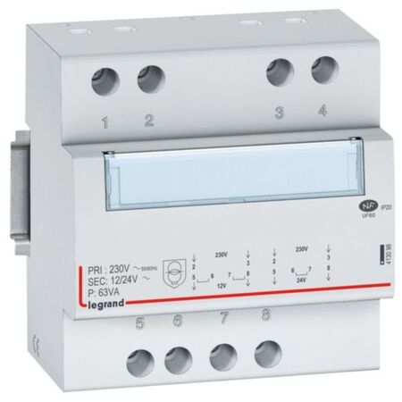 Safety transformer - 230 V / 12 or 24 V - 63 VA