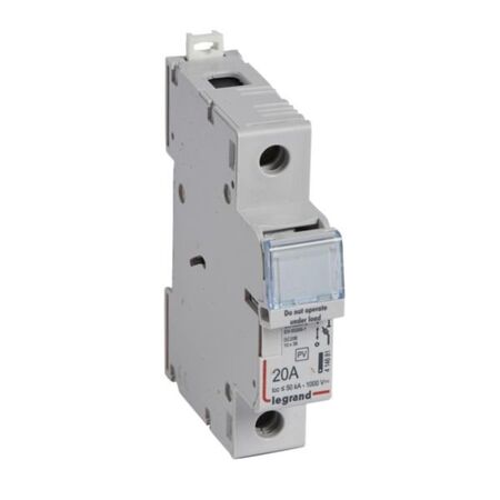 Modular Fuse Holder - Cylindrical Fuse Carrier - 1000V DC - 20A - 10x38mm Fuse - 1 Pole - Photovoltaic Applications - 1 Module