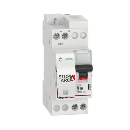 AFDD DX3 STOP ARC 6000A 1 pole + neutral 16A curve B