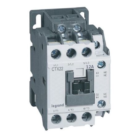 CTX³ - 3-pole contactors - 12A AC-3 rating - 24V DC actuation - Screw terminals