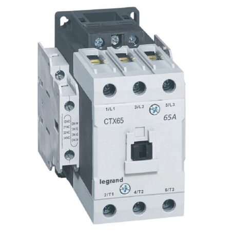 CTX³ - 3-pole contactors - 65A AC-3 rating - Cage terminals - 2NO+2NC auxiliary contacts