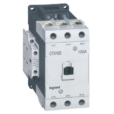 CTX³ - 3-pole contactors - 100A AC-3 rating - 2NO+2NC auxiliary contacts - DC actuation voltage