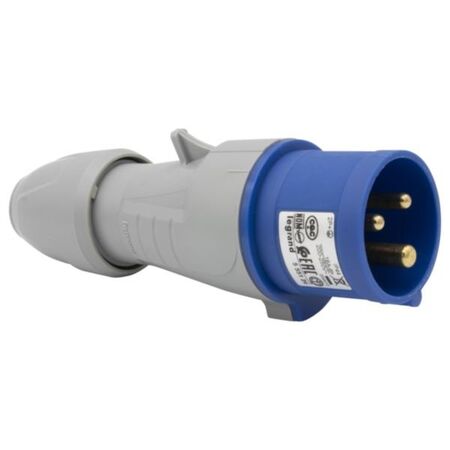 Straight plug P17 - IP44 - 200/250 V~ - 16 A - 2P+E