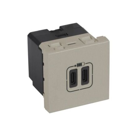 Arteor™ - 2 USB Type-C charging socket 3 A / 15 W 230 V - 5 V= - 2 modules - Champagne