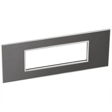 Arteor™ - British standard plate square version 6 modules - Brushed Metal - Black