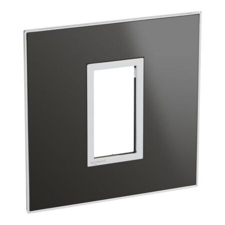 Arteor™ - British standard plate square version 1 module - Reflective Metal - Black