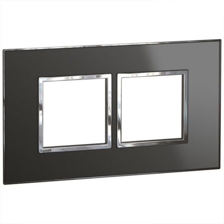 Arteor™ - British standard plate square version 4 modules - Reflective Metal - Black