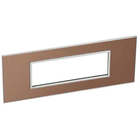 Arteor™ - Italian / US standard plate square version 6 modules - Brushed Metal - Pink Champagne