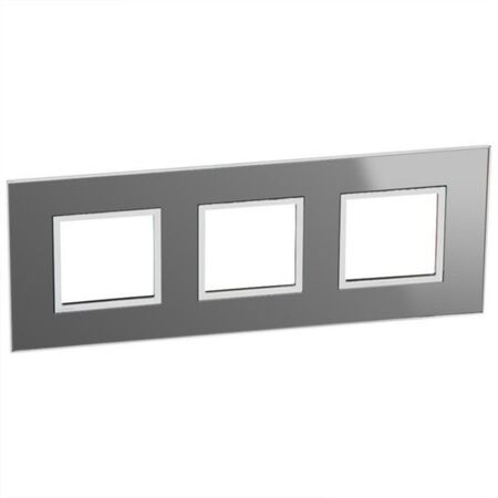 French and German standard plate square version 3x2 modules - reflective stainless steel