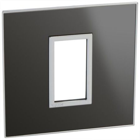 French and German standard plate square version 1 module - reflective black