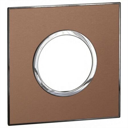 Arteor™ - British standard plate round version 2 modules - Brushed Metal - Pink Champagne