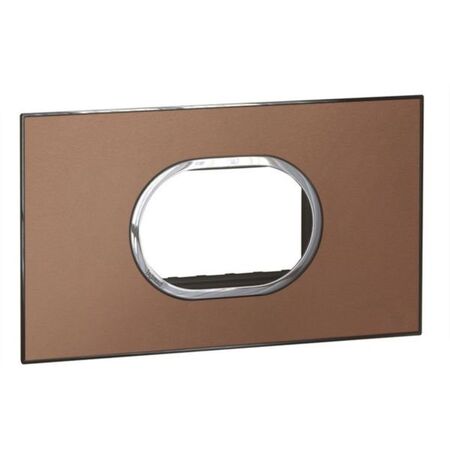 Arteor™ - British standard plate round version 3 modules - Brushed Metal - Pink Champagne