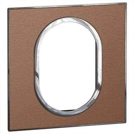 Arteor™ - British standard plate round version 3 modules 1 gang - Brushed Metal - Pink Champagne
