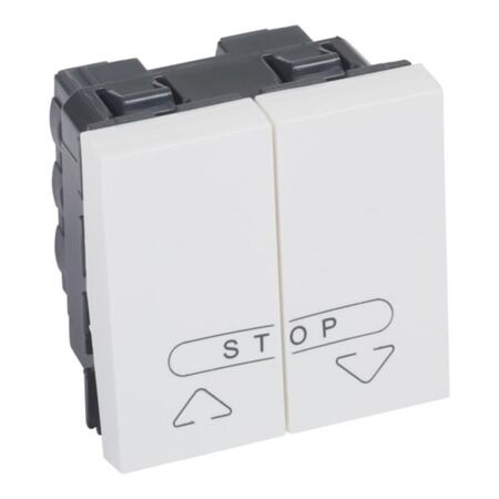 Arteor™ - Double push-button for electric roller blinds control - 2 modules - White