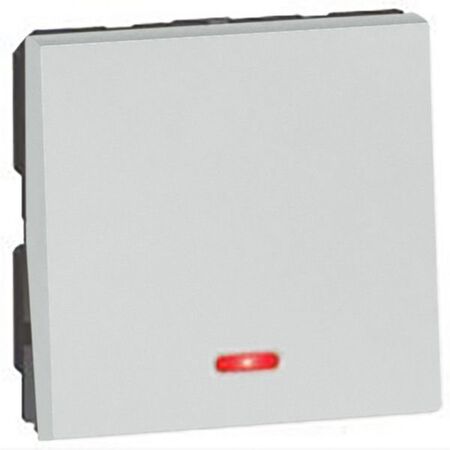 Arteor™ - 2-way switch - with indicator 20 AX 250 V~ - 2 modules - Soft Alu