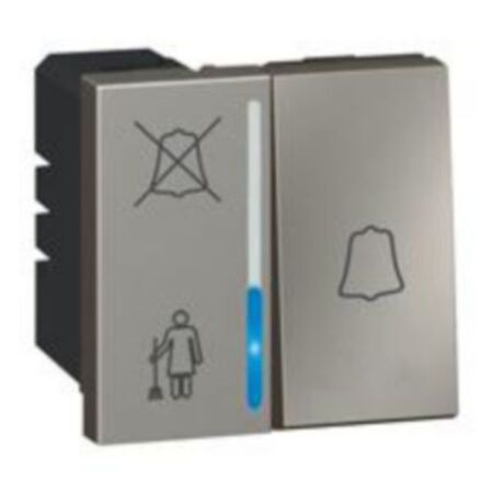 Hotel bedroom call indicator - lamp+bell push - 2 modules - magnesium