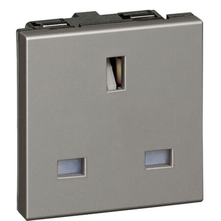 Arteor™ - Socket - BS 1363 - 13 A - 2P+E - 2 modules - Magnesium