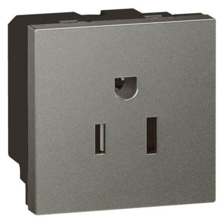 Arteor™ - Socket - US - 15 A / 127 V - 2P+E - 2 modules - Magnesium