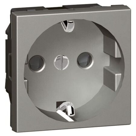 Arteor™ - Socket - German std - 16 A - 2P+E shuttered - 2 modules - Magnesium