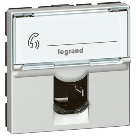 Arteor™ - Telephone socket - RJ12 - 6 contacts - 2 modules - Soft Alu