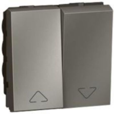Arteor™ - Double switch for electric roller blinds control - 2 modules - Magnesium