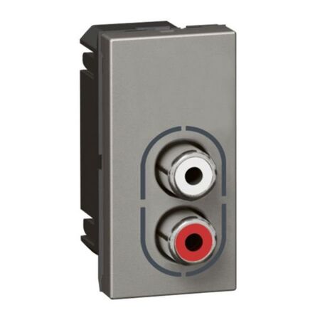 Arteor™ - 2 x RCA socket - 1 module - Magnesium