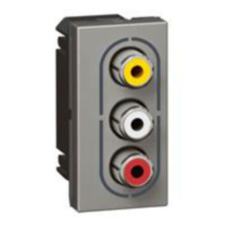 Arteor™ - 3 x RCA socket - 1 module - Magnesium