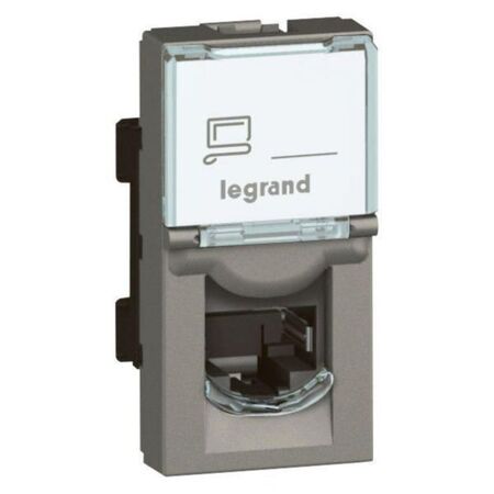 Arteor™ - RJ45 socket - category 6A UTP - 1 module - Magnesium