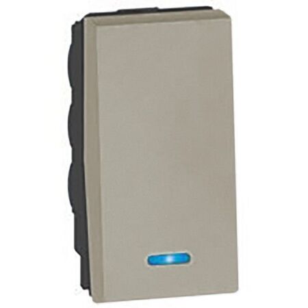 Arteor™ - 2-way push-button - with locator - 1 module - Champagne