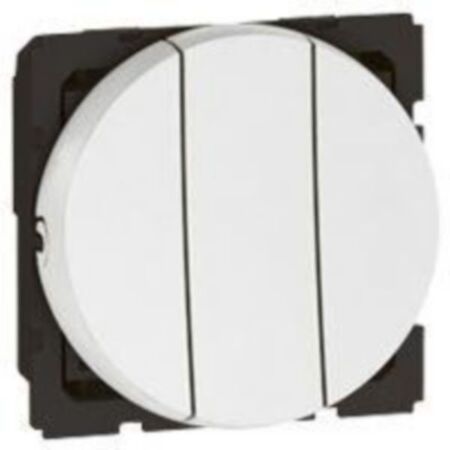Arteor™ - 2 x 2-way + 1-way switch - 20 AX - 250 V~ - 3-gang - round - 2 mod -White