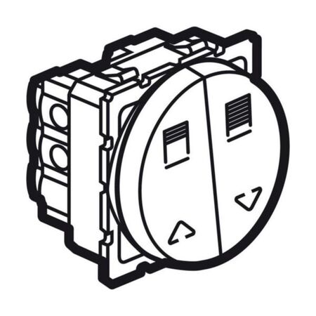Arteor™ - Double switch for electric roller blinds control -10A -2 round mod -White