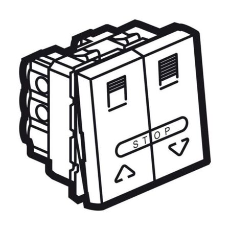 Arteor™ - Double push-button for electric roller blinds control - 10A -2 mod -White