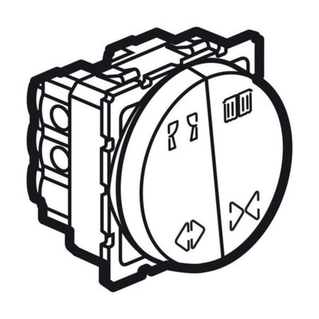 Arteor™ - Double switch curtain control - 10 A - 2 round modules - White