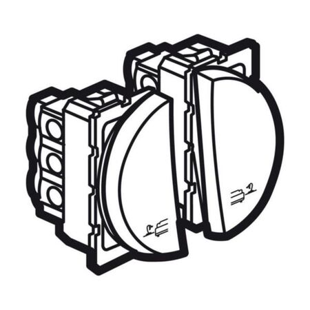 Arteor™ - Switch for bed lights for lighting control - 2 x 1 round mod - Magnesium