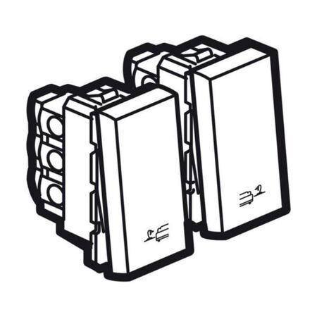 Arteor™ - Push-button for bed lights for lighting control - 2 x 1 mod - Magnesium