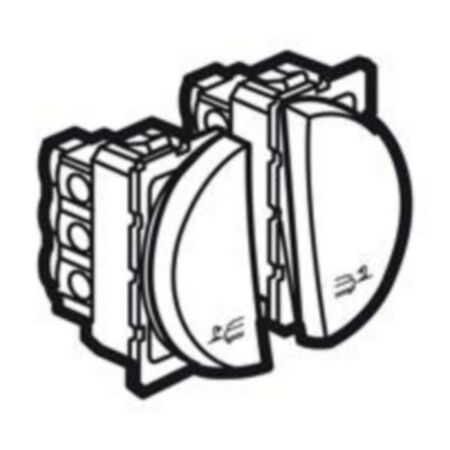 Arteor™ - Push-button for bed lights for lighting control - 2 x 1 round mod - magn