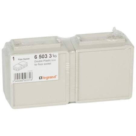 Plastic flush-mounting box for installation in concrete floor - 6 modules